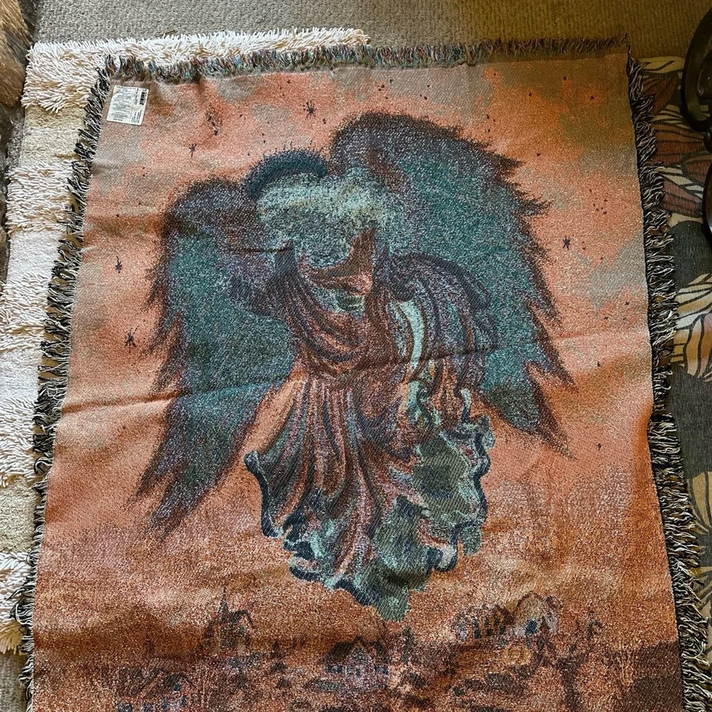 GORGEOUS Dona Gelsinger Little Angel Tapestry Throw Multicolor NWT 2007